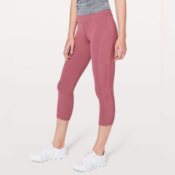 lululemon athletica Pants - Lululemon Ready To Race Crop Leggings 21" Moss Rose Pink